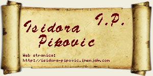 Isidora Pipović vizit kartica